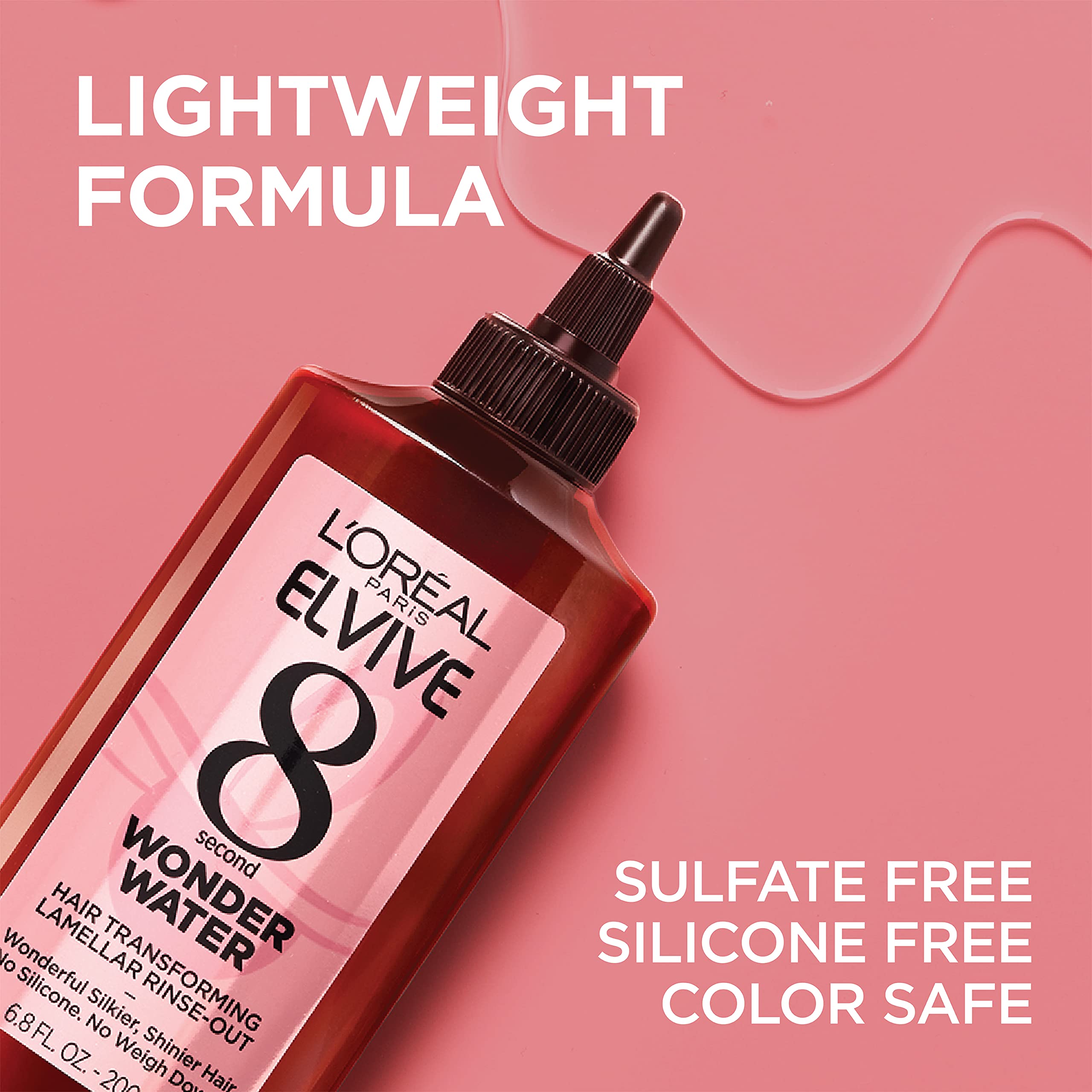 L’Oreal Paris Elvive 8 Second Wonder Water Lamellar, Rinse out Moisturizing Hair Treatment for Silky, Shiny Looking Hair, 6.8 FL; Oz